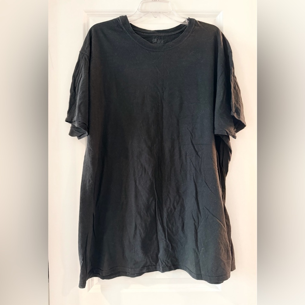 QTY 5 Hanes Black Men's T-Shirts